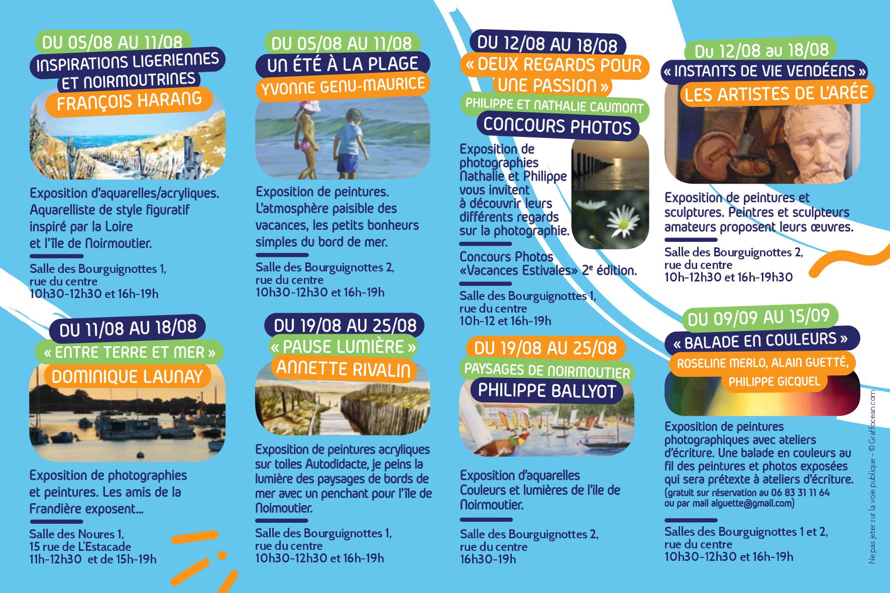 Carte postale des expositions 2019-aout