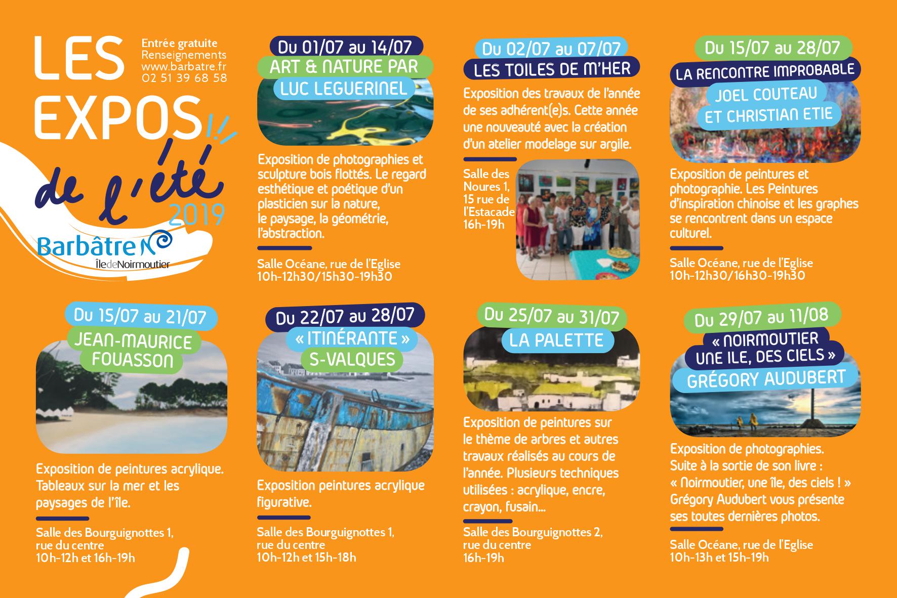 Carte postale des expositions 2019-juill
