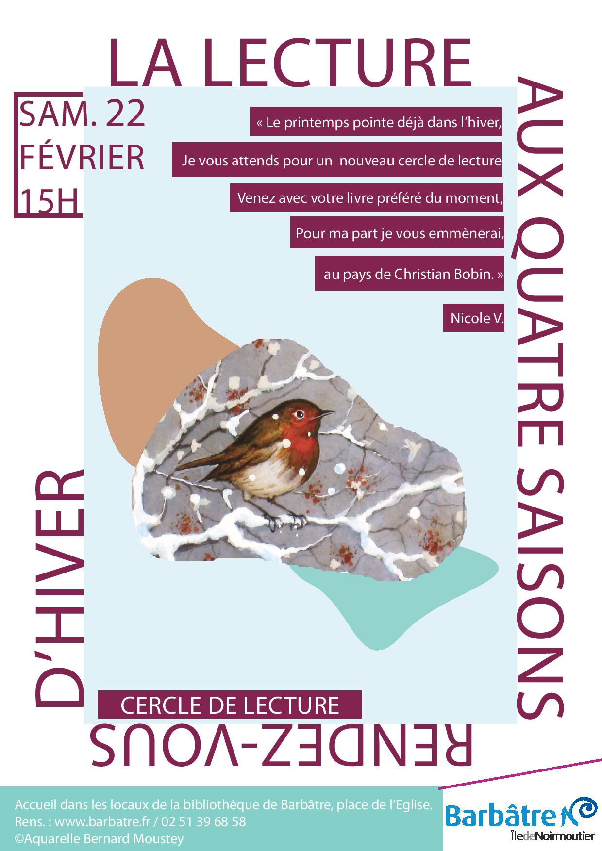 Cercle de lecture hiver 2020