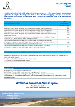 Taxe de séjour 2026