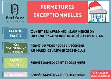 fermetures noël