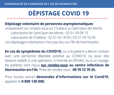 DÉPISTAGE COVID-19