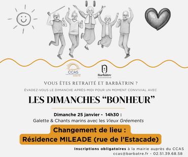 Dimanche bonheur changement de lieu