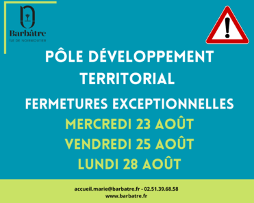 Fermetures exceptionnelles PDT