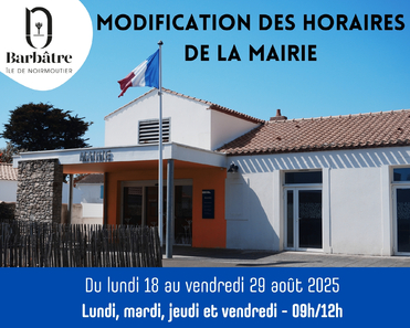 Horaire été 2025
