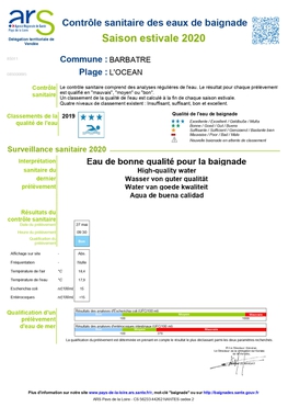 qualité de l'eau Barbatre