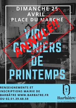 Vide grenier Printemps 2021 annulé